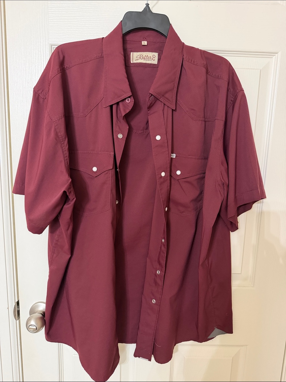 Rollins Men's Short-Sleeve Button-Down Shirt - Burgundy